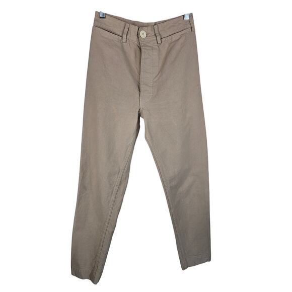 Jesse Kamm Ranger Pants Tan Cotton Canvas Button Fly Womens Pant Trousers Size 4 - Picture 1 of 4